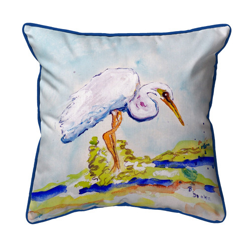 Betsy Drake Betsy's Egret Extra Large 22 X 22 Indoor / Outdoor Pillow Main image