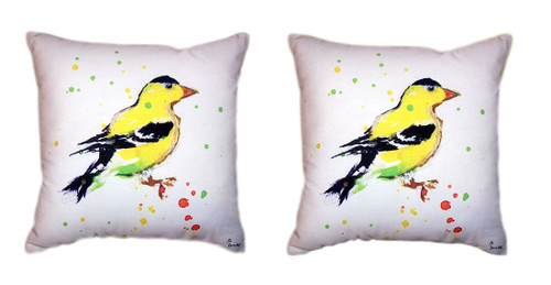 Pair Of Betsy Drake Betsy's Goldfinch No Cord Pillows 18 X 18 Main image