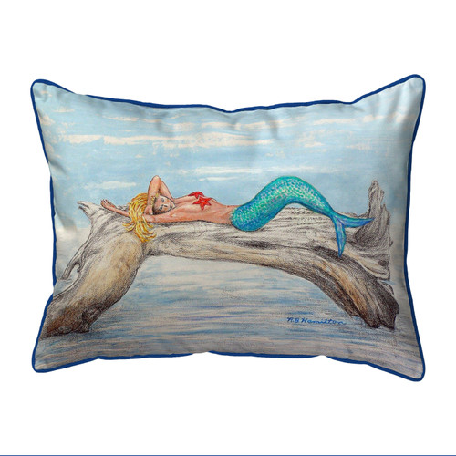 Betsy Drake Mermaid On Log Extra Large 20 X 24 Indoor / Outdoor Pillow Main image