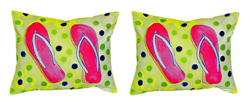 Pair of Betsy Drake Flip Flops No Cord Pillows 16 Inch X 20 Inch Main image