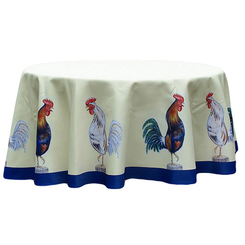 Betsy Drake Rooster 58 Inch Round Table Cloth Main image
