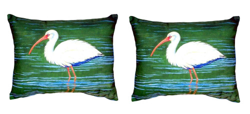 Pair of Betsy Drake Dick’s White Ibis No Cord Pillows 16 Inch X 20 Inch Main image