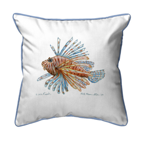 Betsy Drake Lion Fish Extra Large 22 X 22 Indoor / Outdoor White Pillow Main image