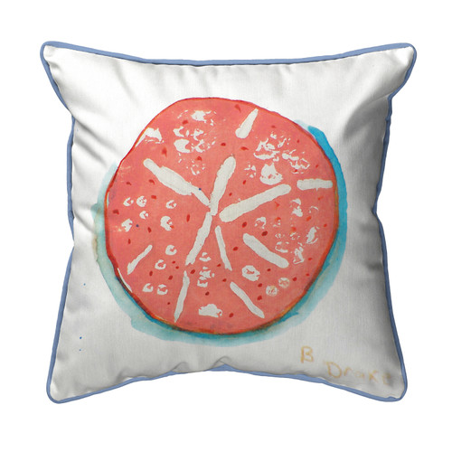 Betsy Drake Coral Sand Dollar Extra Large 22 X 22 Indoor / Outdoor White Pillow Main image