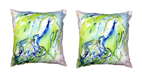 Pair of Betsy Drake Calamari No Cord Pillows 18 Inch X 18 Inch Main image