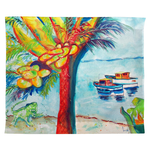 Betsy Drake Cocoa Nuts & Boat Outdoor Wall Hanging 24x30 Main image