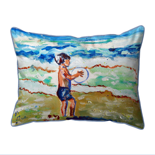 Betsy Drake Boy & Surf Small Outdoor Pillow 11x14 Main image