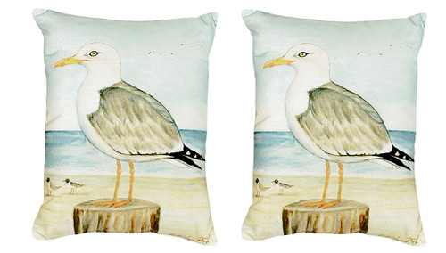 Pair of Betsy Drake Dick’s Seagull No Cord Pillows 16 Inch X 20 Inch Main image