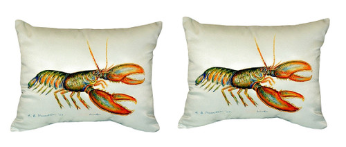 Pair of Betsy Drake Lobster No Cord Pillows 16 Inch X 20 Inch Main image