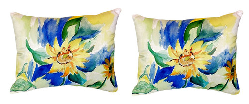 Pair of Betsy Drake Betsy’s Sunflower No Cord Pillows 16 Inch X 20 Inch Main image