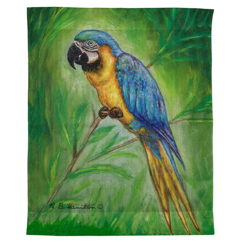 Betsy Drake Blue Macaw Outdoor Wall Hanging 24x30 Main image