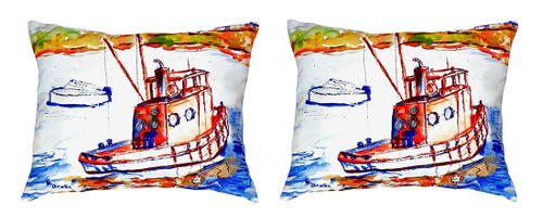Pair of Betsy Drake Rusty Boat No Cord Pillows 16 Inch X 20 Inch Main image