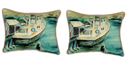 Pair of Betsy Drake Oyster Boat Large Pillows 16 Inch x 20 Inch Main image