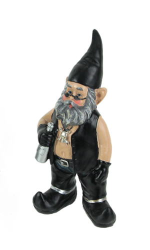 Gnoschitt the Thirsty Biker Garden Gnome Statue 7.5 Inches High Main image