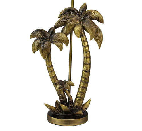 Antique Gold Finish Double Palm Tree Resin End Table Lamp Base Main image