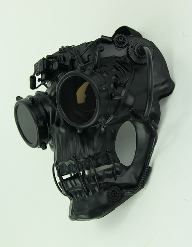 Black Steamskully Scary Spiked Steampunk Skull Costume Mask Additional image