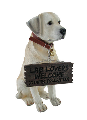 Labrador Retriever Garden Welcome Statue Reversible Sign Don't Stop Retrievin Main image