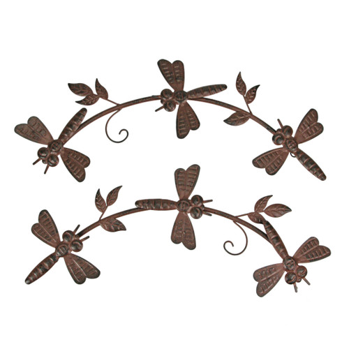 18 Inch Metal Dragonfly Wall Art Indoor Outdoor Hanging Bug Sculpture Set of 2 Main image