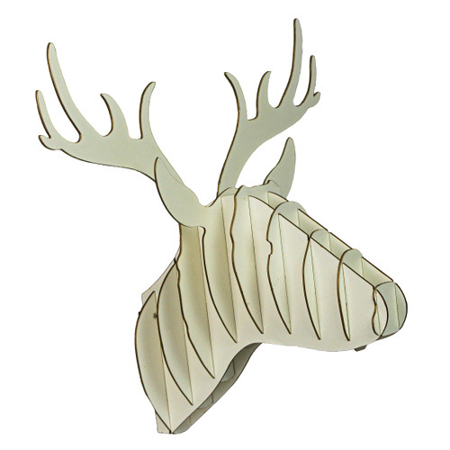 Shiraleah White Deer Head Puzzle Wall Mount Trophy Sculpture Main image