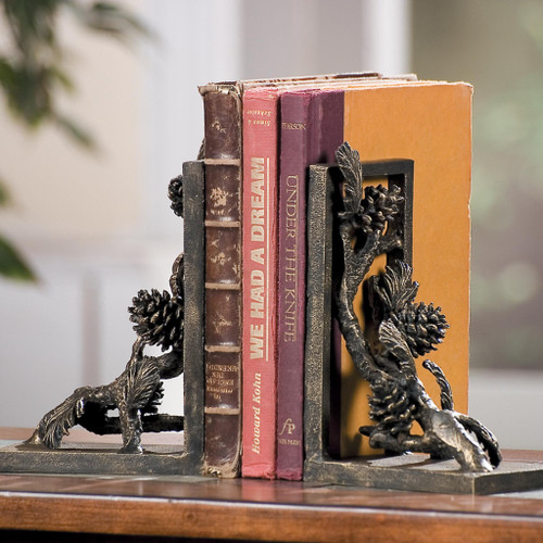 SPI Home Pair of Cast Aluminum Bronze Finish Pinecone Bookends Main image