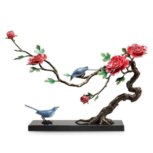 SPI Home Bluebirds of Happiness Sculpture 21.0" x 31.0" x 10.0" 25.0 lbs. Brass Main image