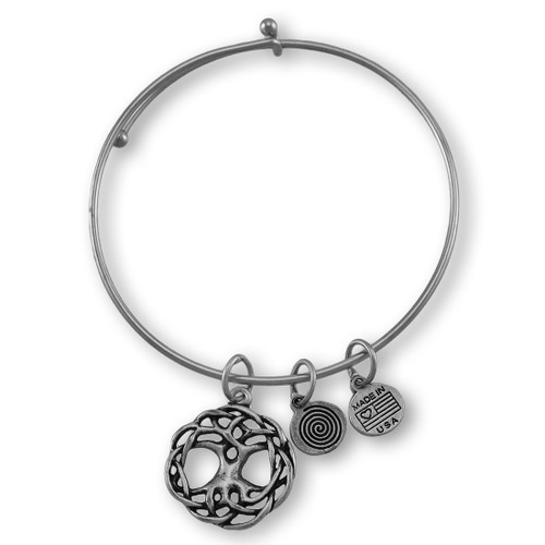 Celtic `Tree of Life` Silver Plated Expandable Charm Bracelet Main image