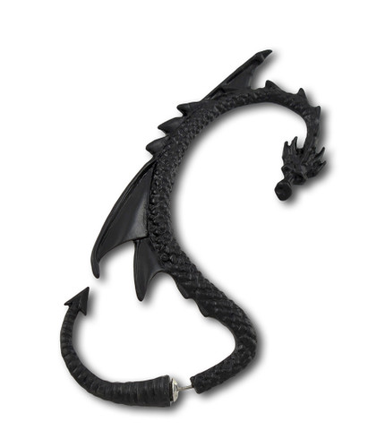 Alchemy Gothic Black Dragon Double Sided Ear Wrap Earring Main image