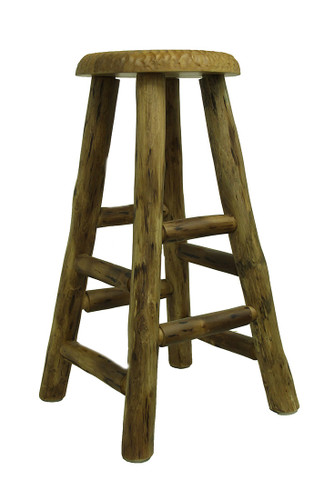 Rustic Handcrafted Wooden Carved Loon Bar Stool 30 in. Additional image