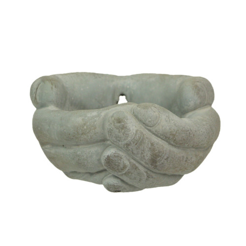 Cement Cupped Hands Wall-Mountable Planter & Birdfeeder Additional image