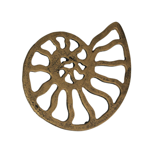 Nautilus Shell Trivet – Distressed Gold Finish, Heat-Resistant, Coastal Decor Additional image