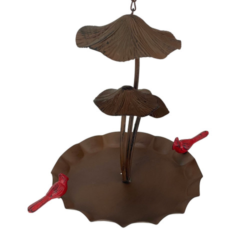 Rustic Brown Triple Mushroom Bird Feeder – Pie Plate Tray, Farmhouse Decor Additional image