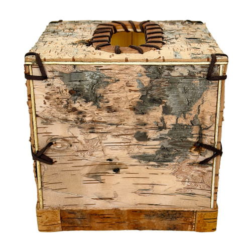 Rustic Birch Bark Wood Tissue Box Cover 5.5 inch Square Bathroom Decor Additional image