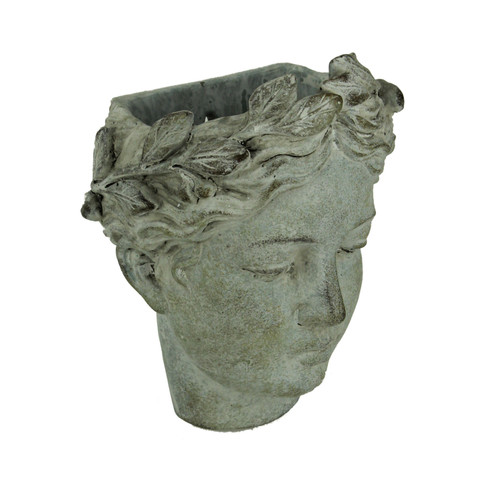 Distressed Cement Classic Greek Lady Head Indoor/Outdoor Planter Additional image