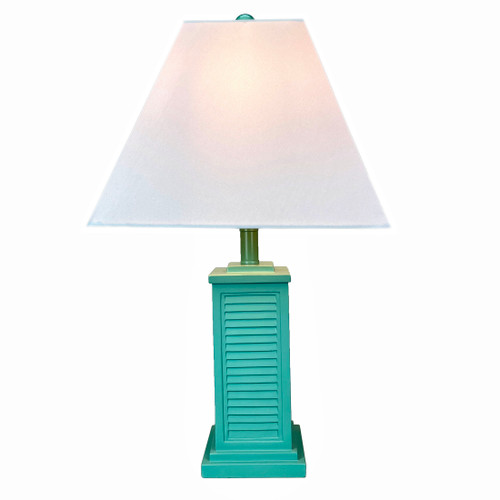 Seafoam Green Shutter Table Lamp 24in Glossy Base 120V 60W Coastal Decor Additional image