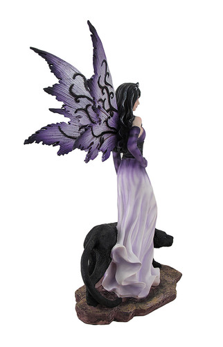 Purple Fairy Walking w/Black Panther Pet Statue Additional image