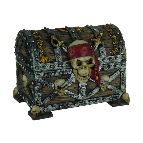 Skull and Swords Pirate Treasure Chest Trinket Box Main image