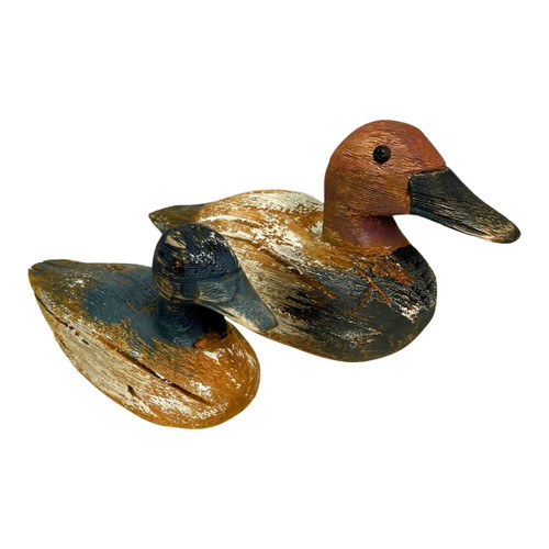 Rustic Wooden Duck Decoy Decor Collection Hand-Carved Folk Art Mallard Statues Main image