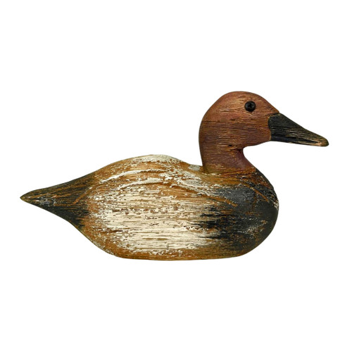 Rustic Hand-Carved Wooden Duck Decoy 9.5" Vintage Folk Art Mallard Statue Decor Main image