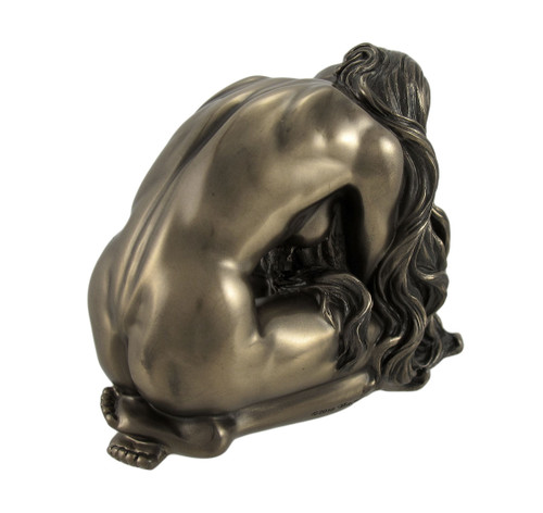 Bronzed Nude Female Posed Kneeling Additional image