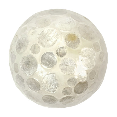 Set of 6 Capiz Shell Deco Spheres 4" White Iridescent Decorative Balls Additional image