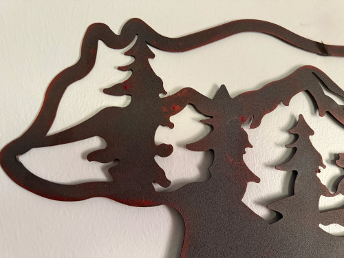 Majestic Black Bear Cutout Metal Wall Hanging Art 19.25 Inches Long Additional image