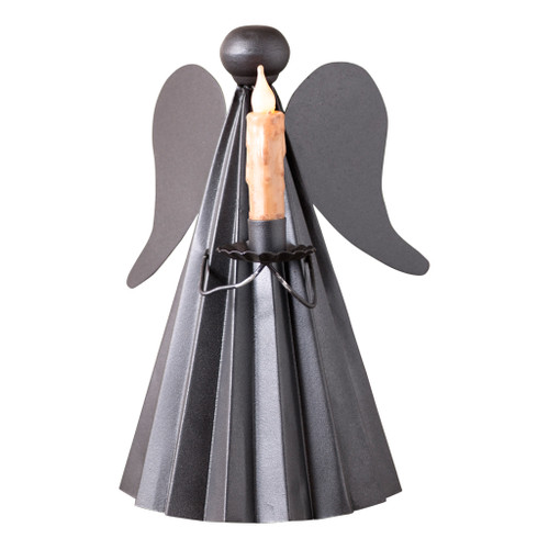 Angel Candle Holder 13.5 inch Smokey Black Metal Freestanding Table Decor Main image