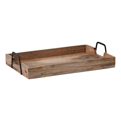 Rustic Wooden Tray 15.75x6.75 Farmhouse Rectangular Table Centerpiece Decor Main image