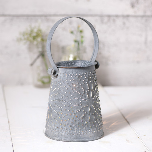 Electric Wax Melter Lamp 10.5in Weathered Zinc Tabletop Metal Wax Warmer Additional image