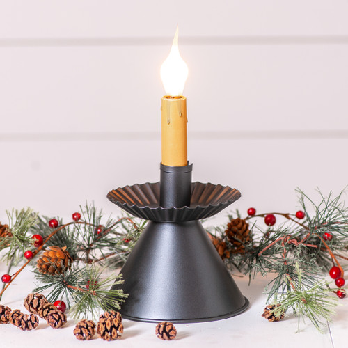 Smokey Black Metal Cone Accent Light 7.25 inch Primitive Table Decor Indoor Additional image