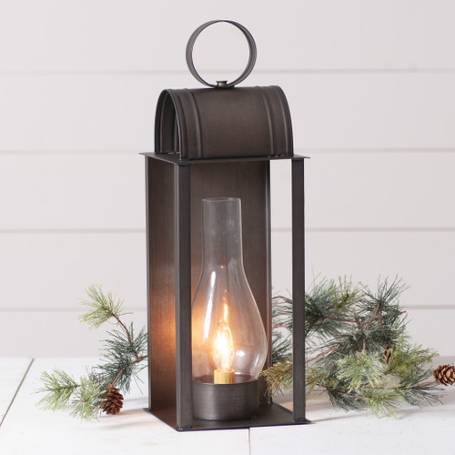 Colonial Style Electric Table Lamp with Glass Chimney, 18.25 in Tall Additional image