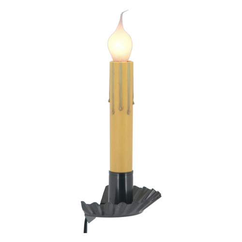 Crimped Window Sill Light 6in Country Tin Metal Candle Lamp Indoor Decor Main image