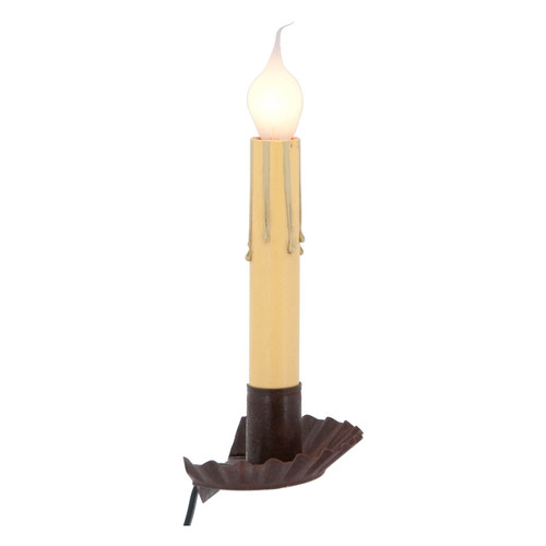 Rustic tin window sill accent lamp 6in candelabra light indoor USA made Main image