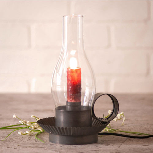 Hurricane Candle Lantern Kettle Black 9 inch Metal Indoor Tabletop E12 Taper Additional image