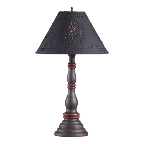 Davenport Lamp in Espresso and Salem Brick Stripe with Shade Main image